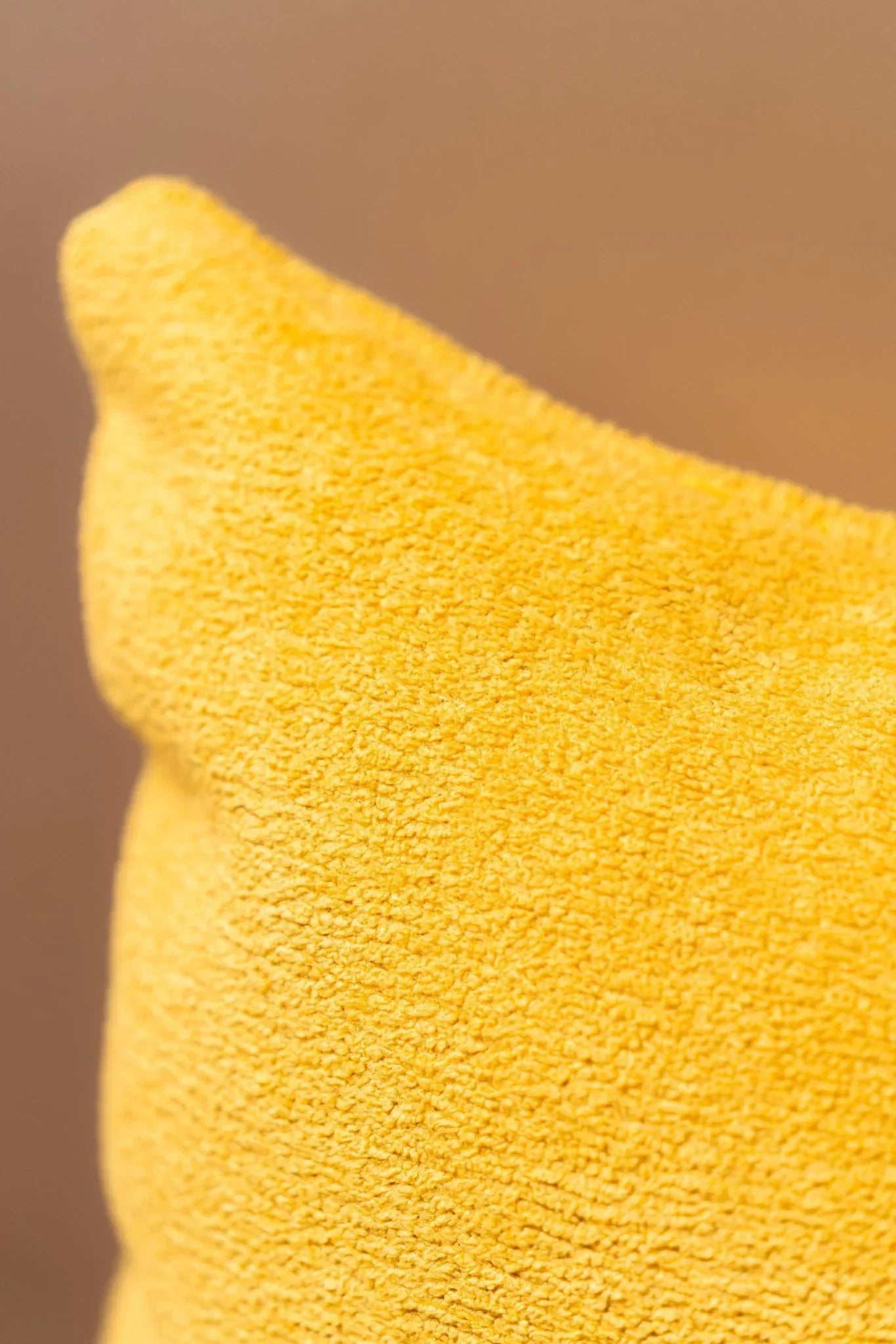 Luxury Boucle Solid Yellow Cushion Cover