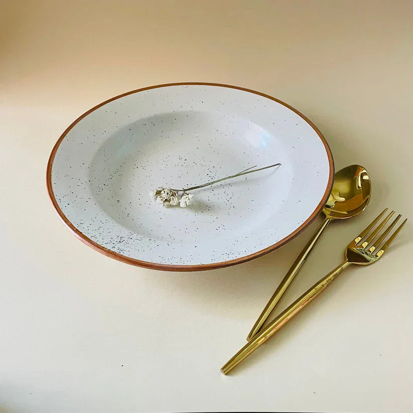 Brown & Cream Pasta Plate