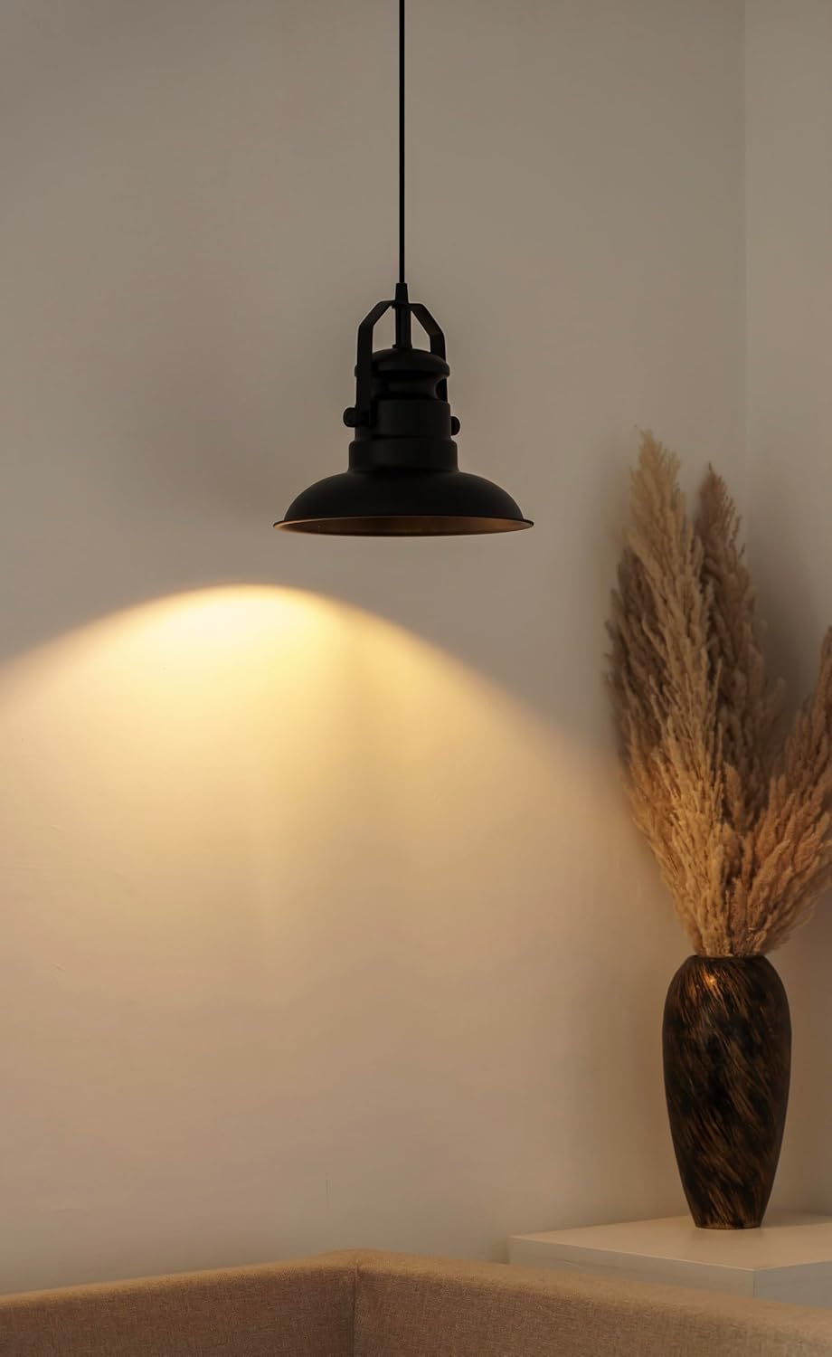 Sailors Metal Pendant Hanging Light Black Polished Hanging lamp for Indoor & Outdoor Usage| Ceiling Light for Cafes, Restaurants & Industrial Use