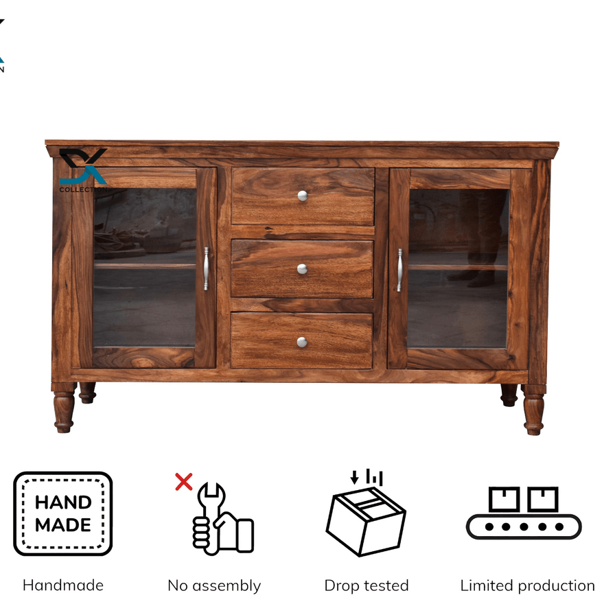 Monarch Solid Sheesham Wood Kitchen Crockery Cabinet