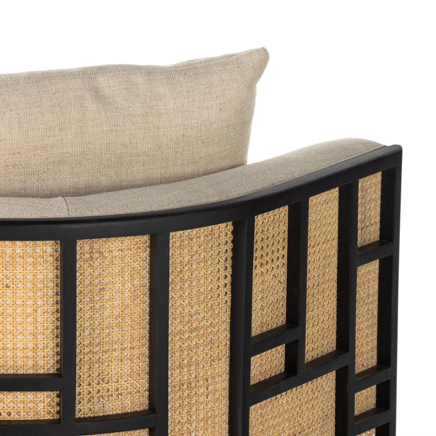 Rhyden Fabric Upholstery & Teak Wood Base Daybed/Chaise