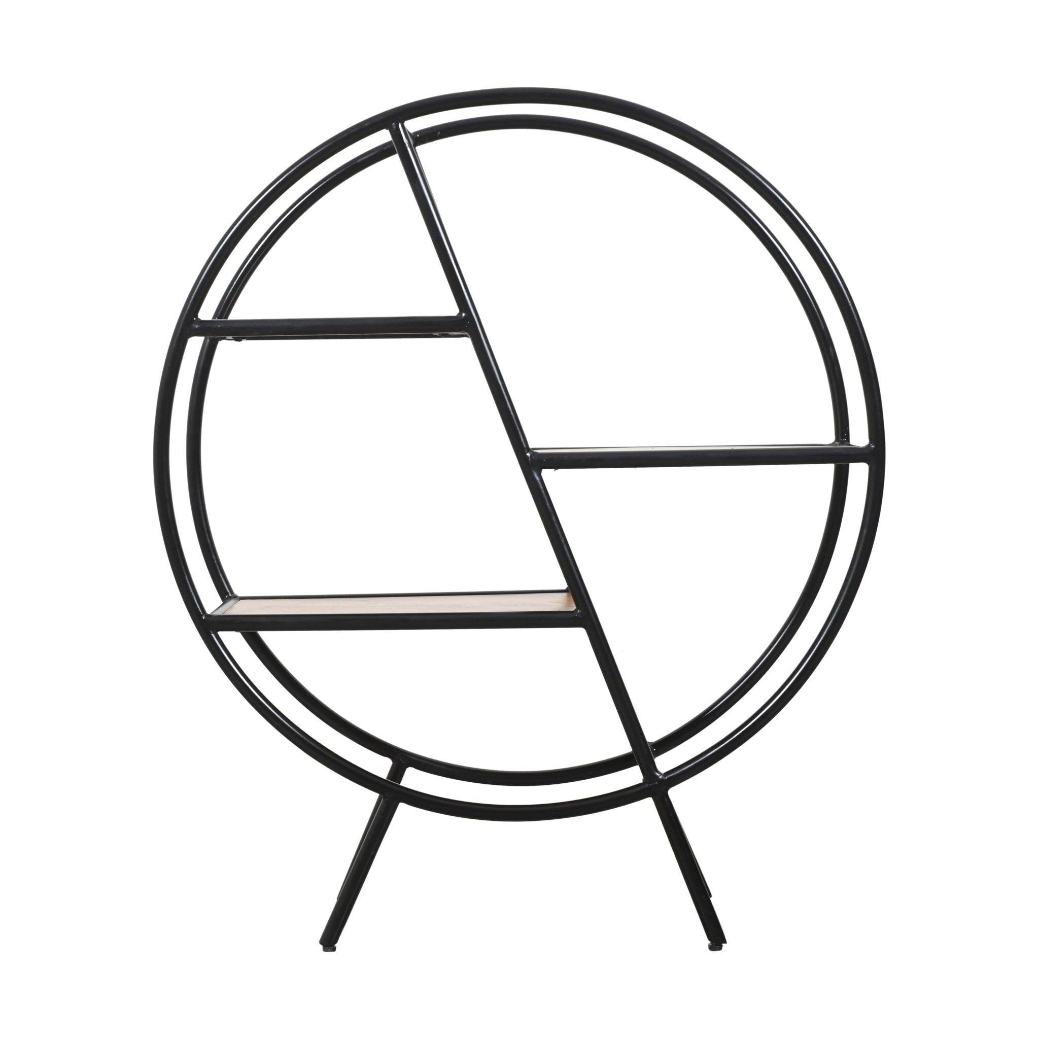 Modern Circular Bookshelf | Premium Mango Wood Display Shelf