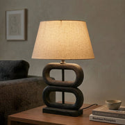 Koda Wooden Lamp Base | Sculptural Black Table Lamp for Modern Interiors