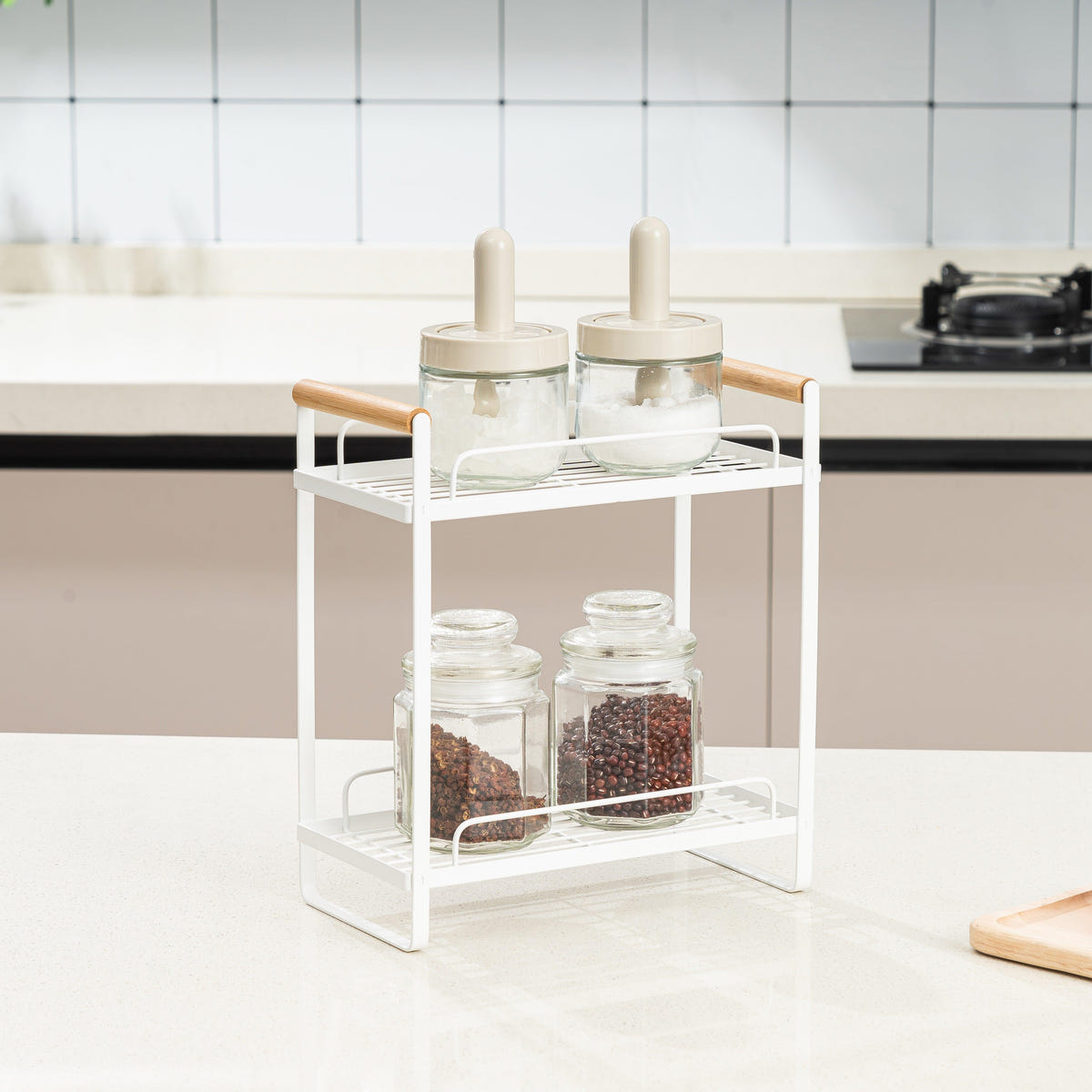 2-Tier Countertop Organizer Rack | Kitchen Organizer Spice Rack | Kitchen Storage Racks