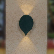 Small Compact Green Aluminum Heart-Shaped Leaf UpDown Outdoor Wall Light