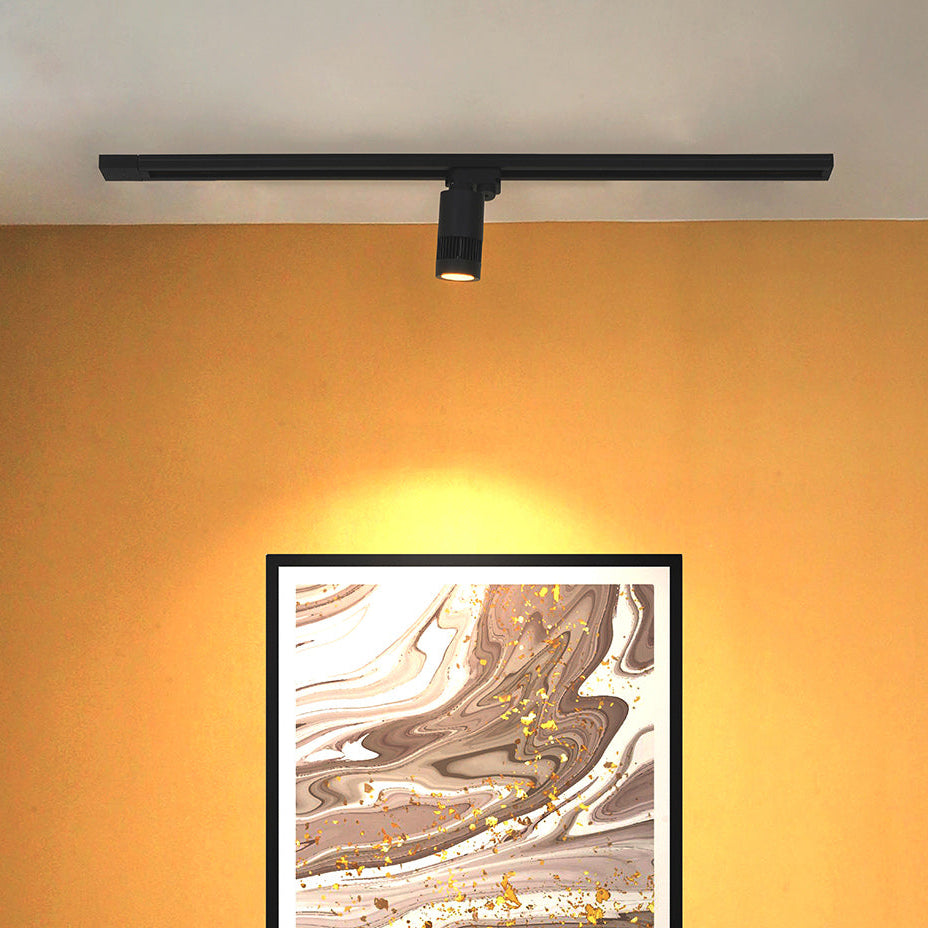 Modern Adjustable Black Vertical-Striped   Cylindrical Aluminium LED Track Light Spot Lamp