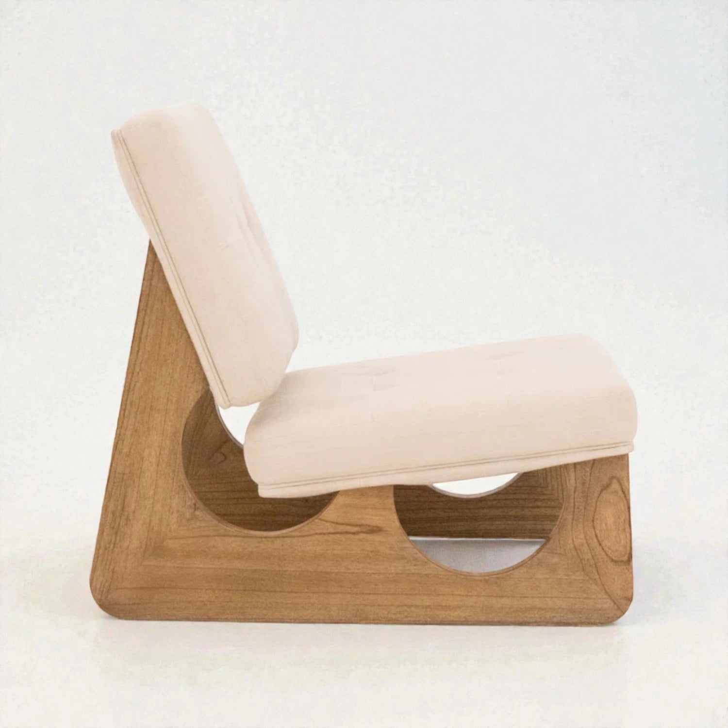 Raven Solid Teak Wood & Fabric Upholstery Armchair