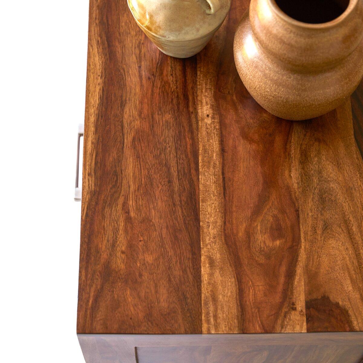 Rossen Solid Sheesham Wood Sideboard with 2 Door 8 Drawer in Provincial Teak Finish