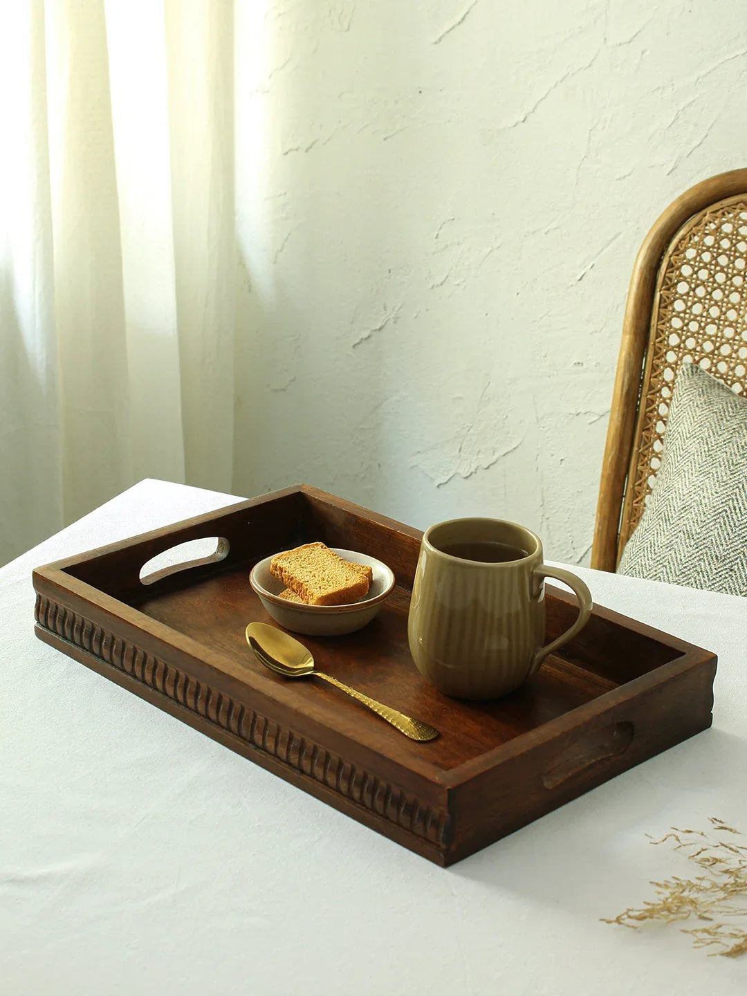 Kavar Tray In Brown Colour