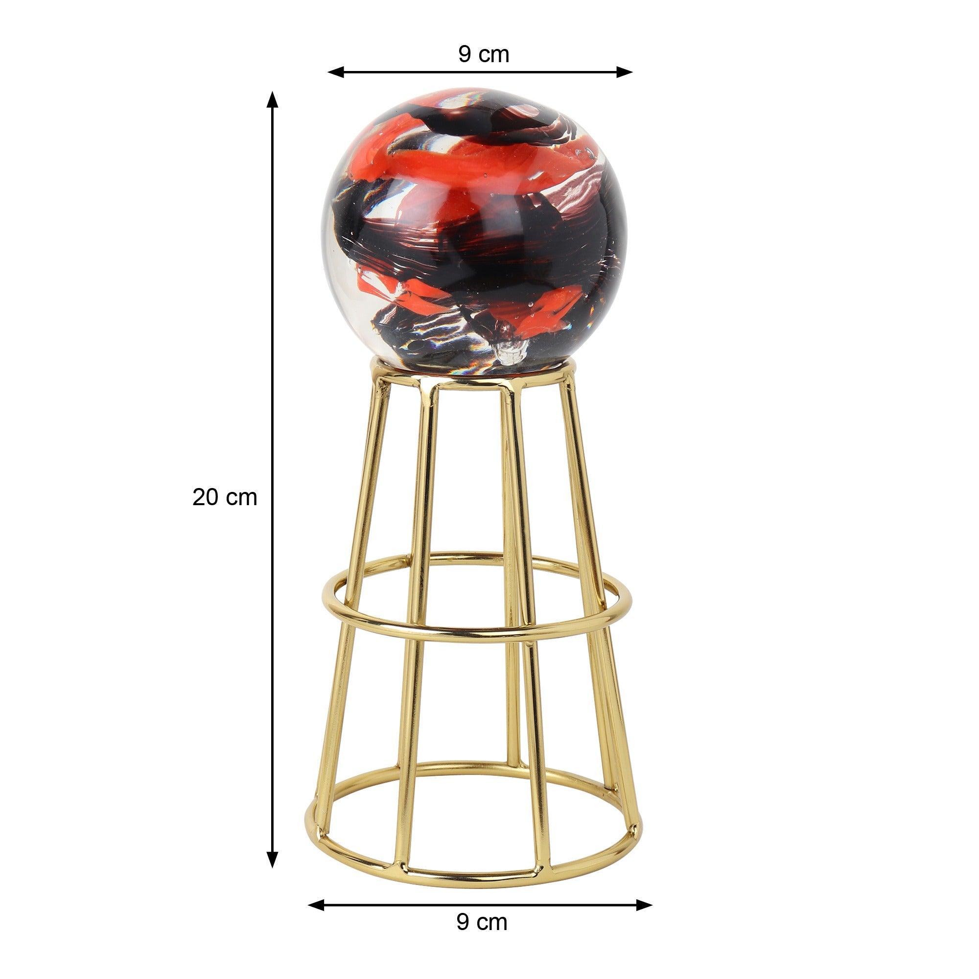 Unique Crystal Orb's Pedestal Ball Showpiece | Designer Home Decor Item for Living Room