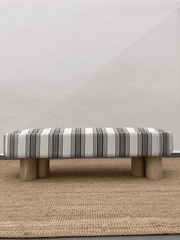 Pillar Bench | Fabric Upholstery, Solid Ash Wood