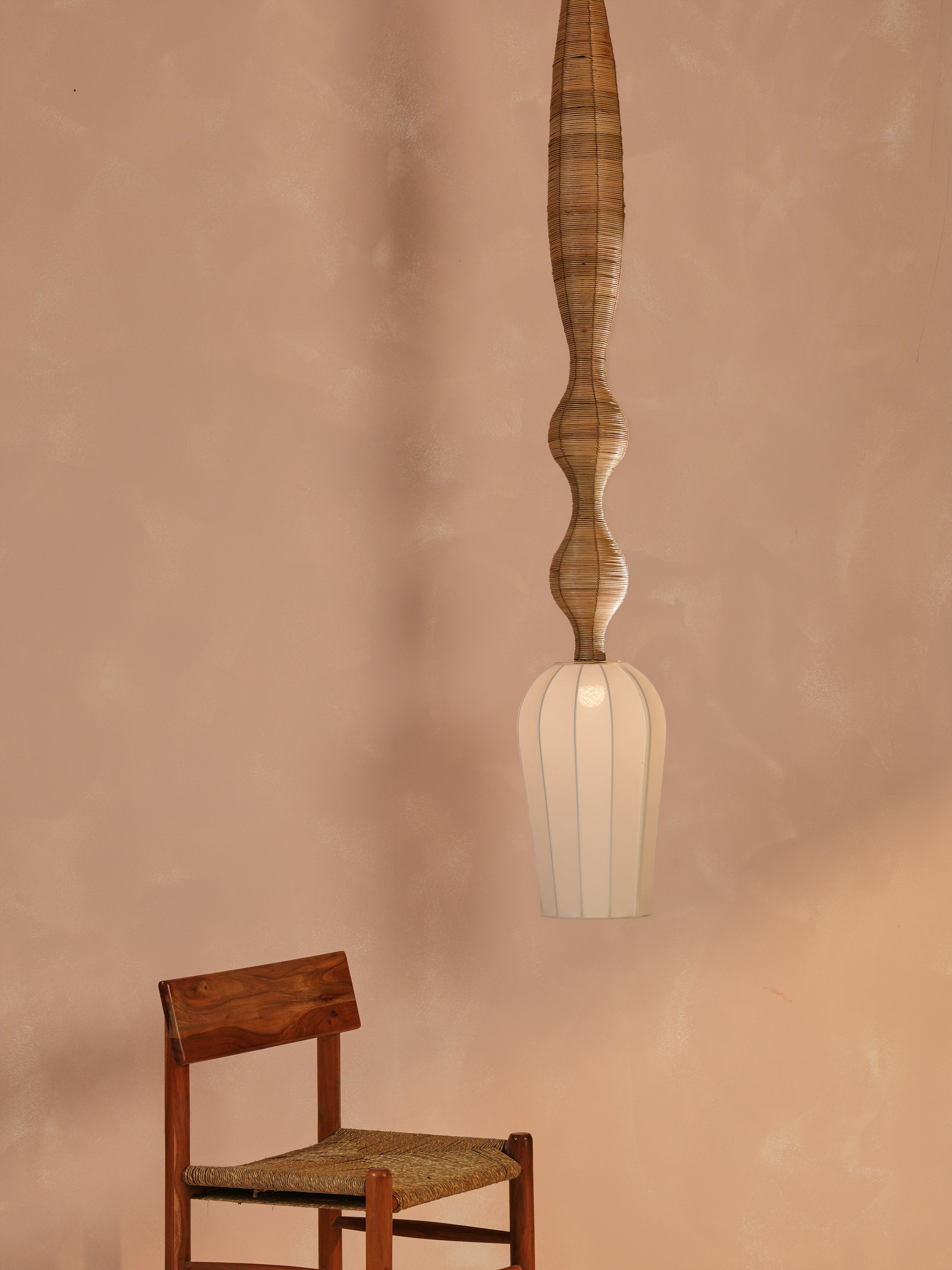 Wave Cane Hanging Lamp Large
