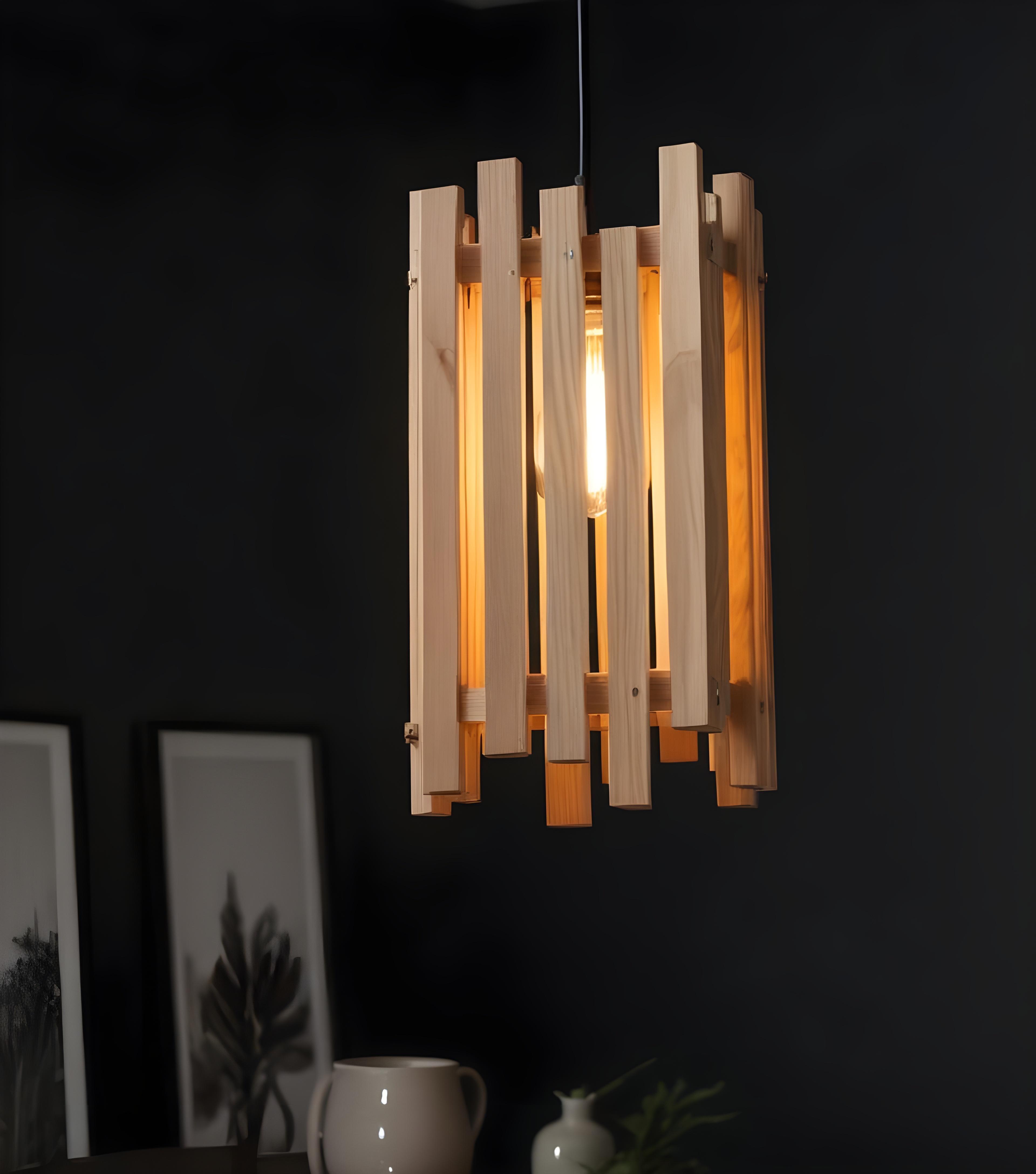 Palisade  Wooden Single Hanging Lamp