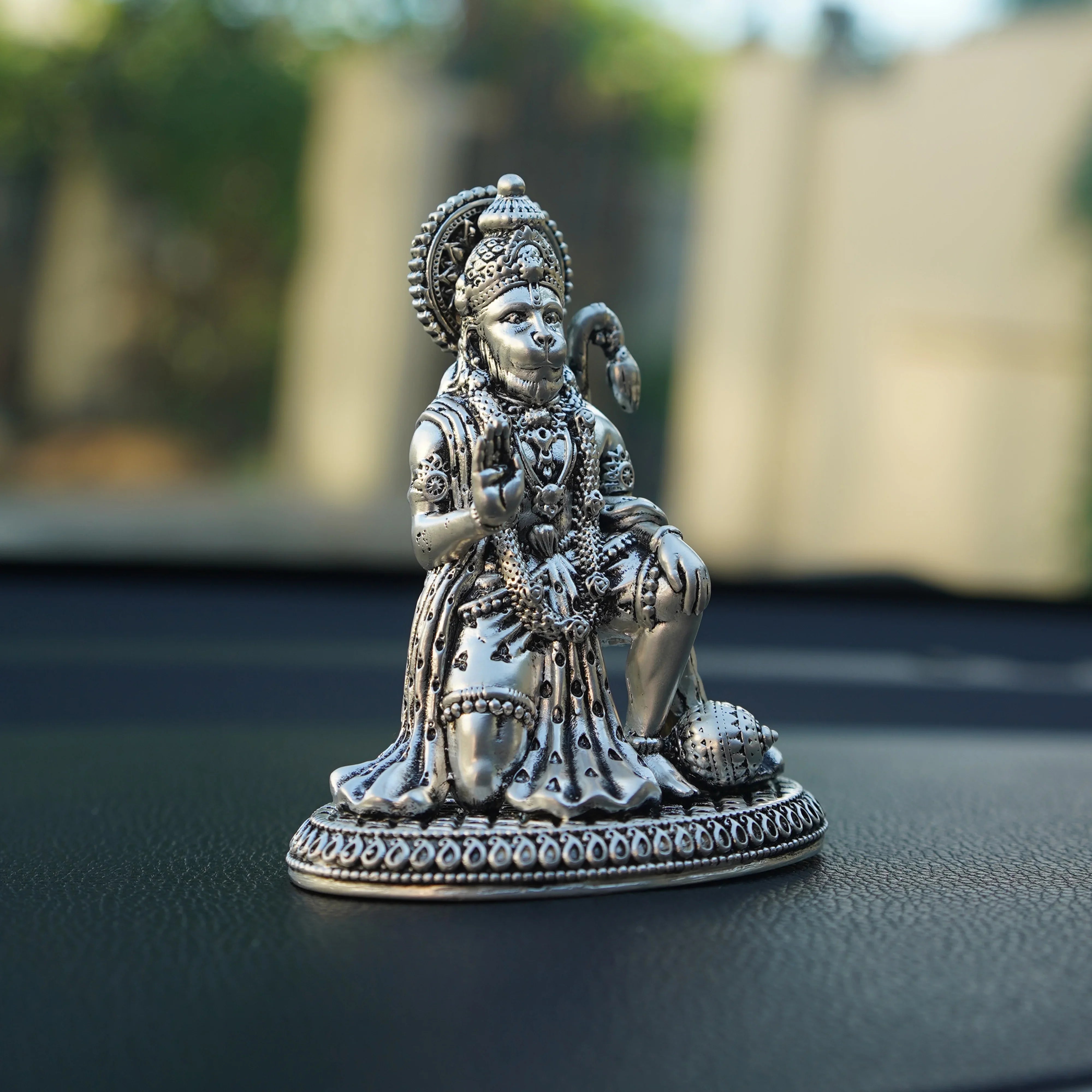 Pure Silver Plated Brass Khatu Shyam Ji Dashboard Idol