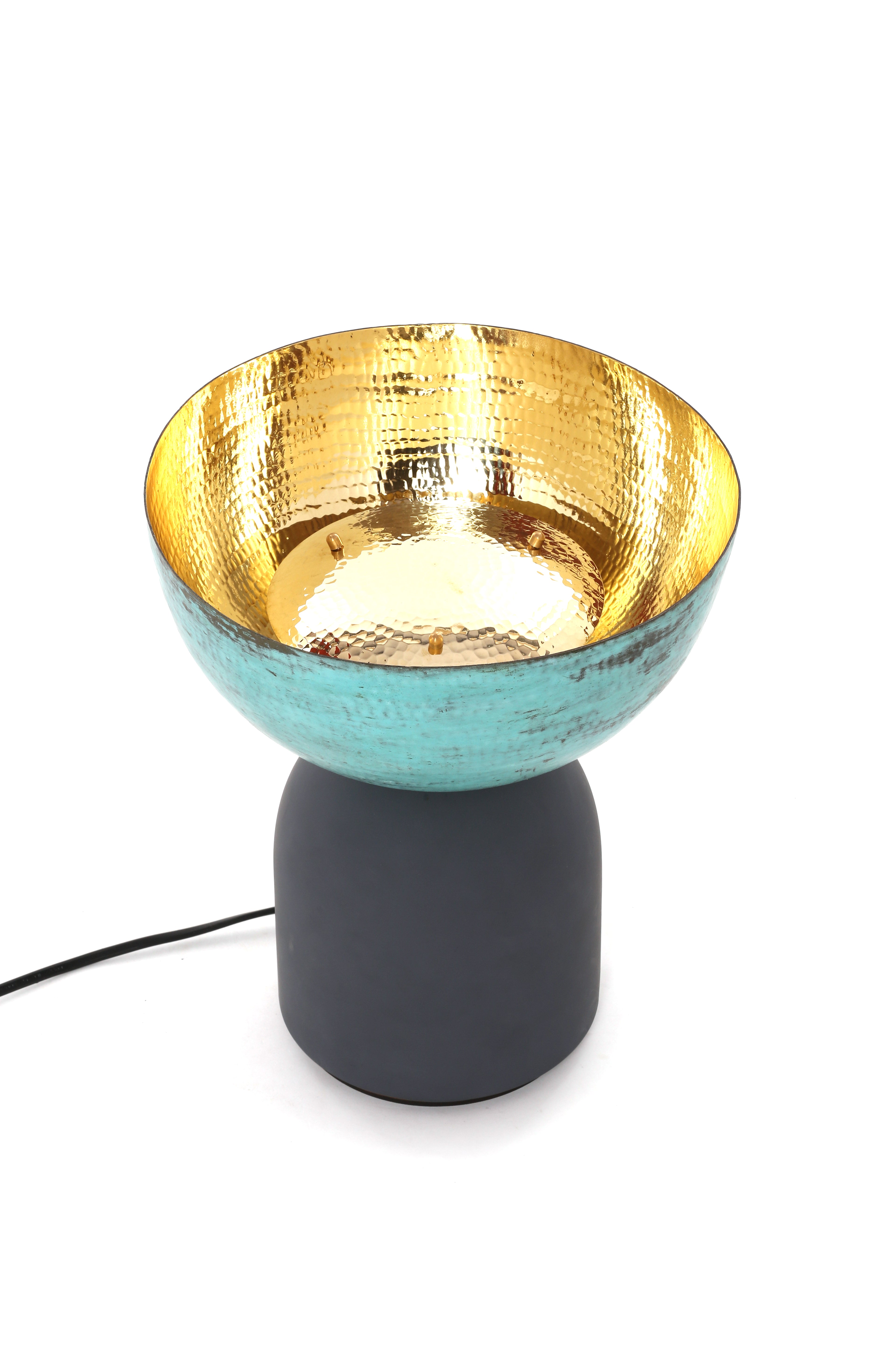 Goblet Uplighter | Brass And Wood