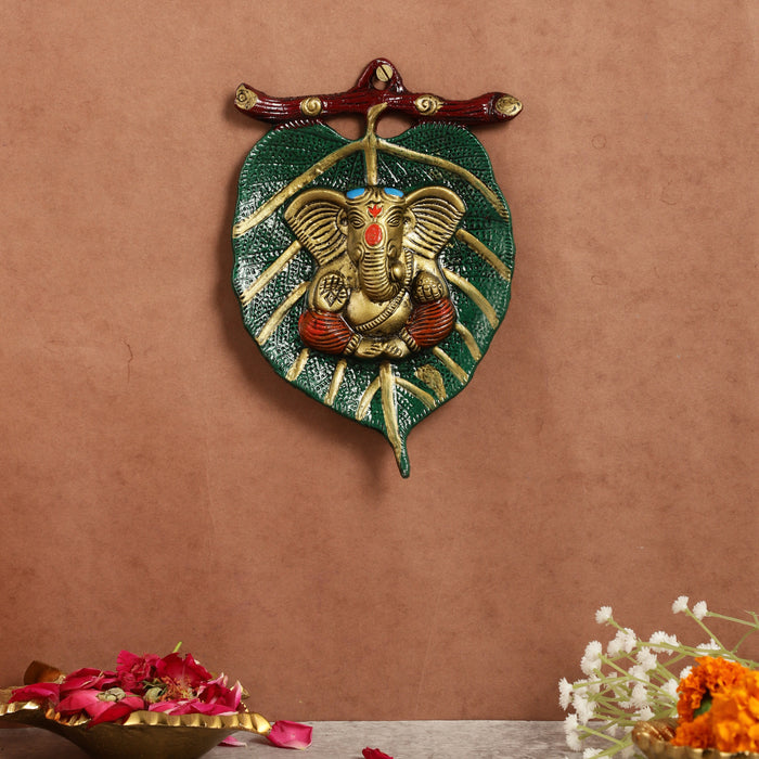 Green Lord Ganesh Wall Hanging