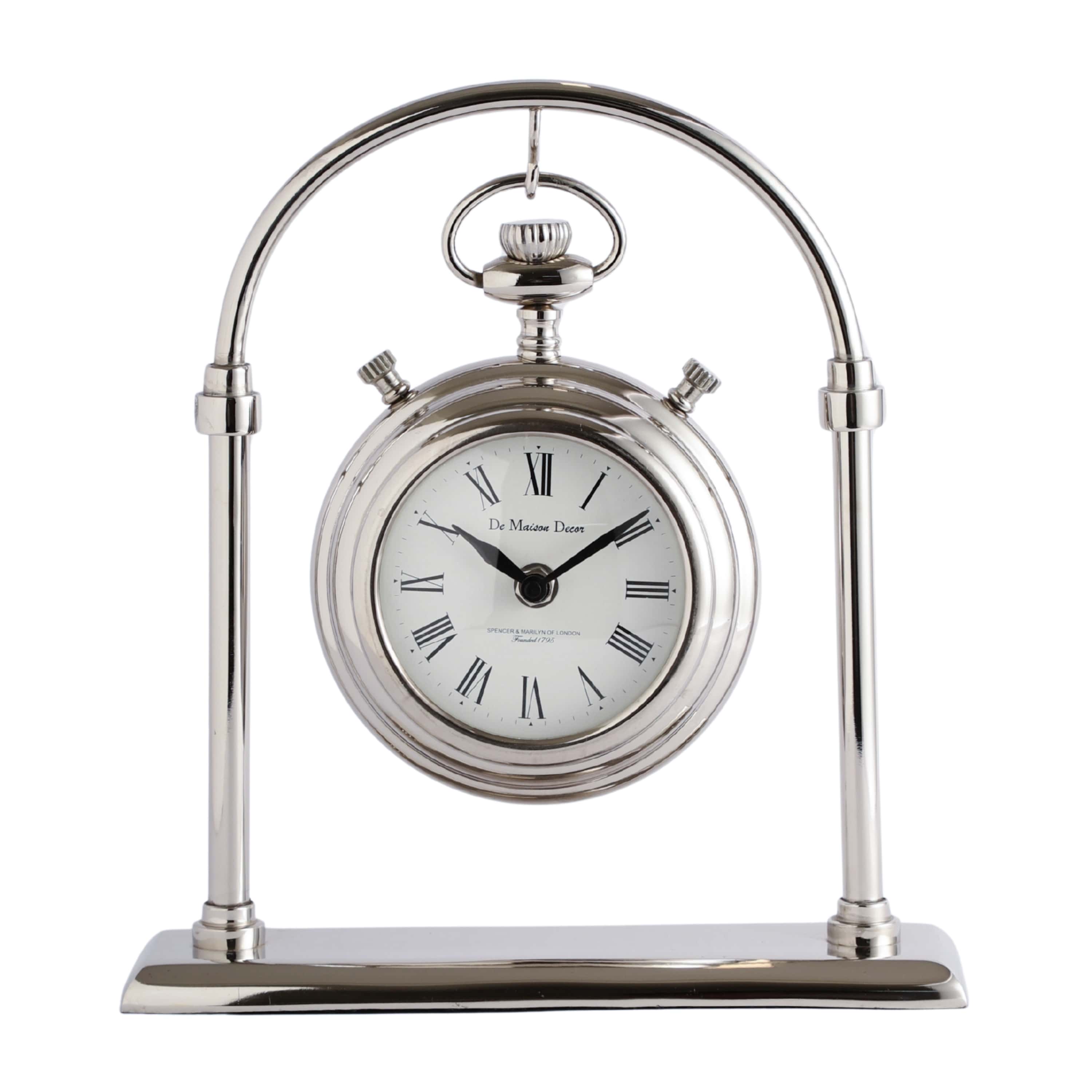 Archway Timepiece Silver Table Clock