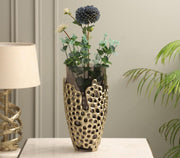 Celestial Vase | Gold Finished with Black Luster Glass