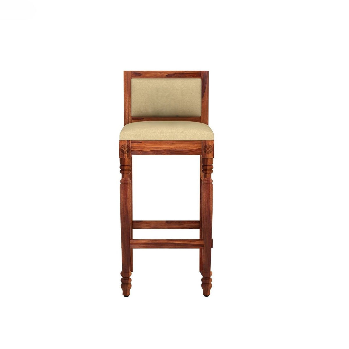 Neptune Bar Chair | Sheesham Wood, Ply, Foam and Fabric