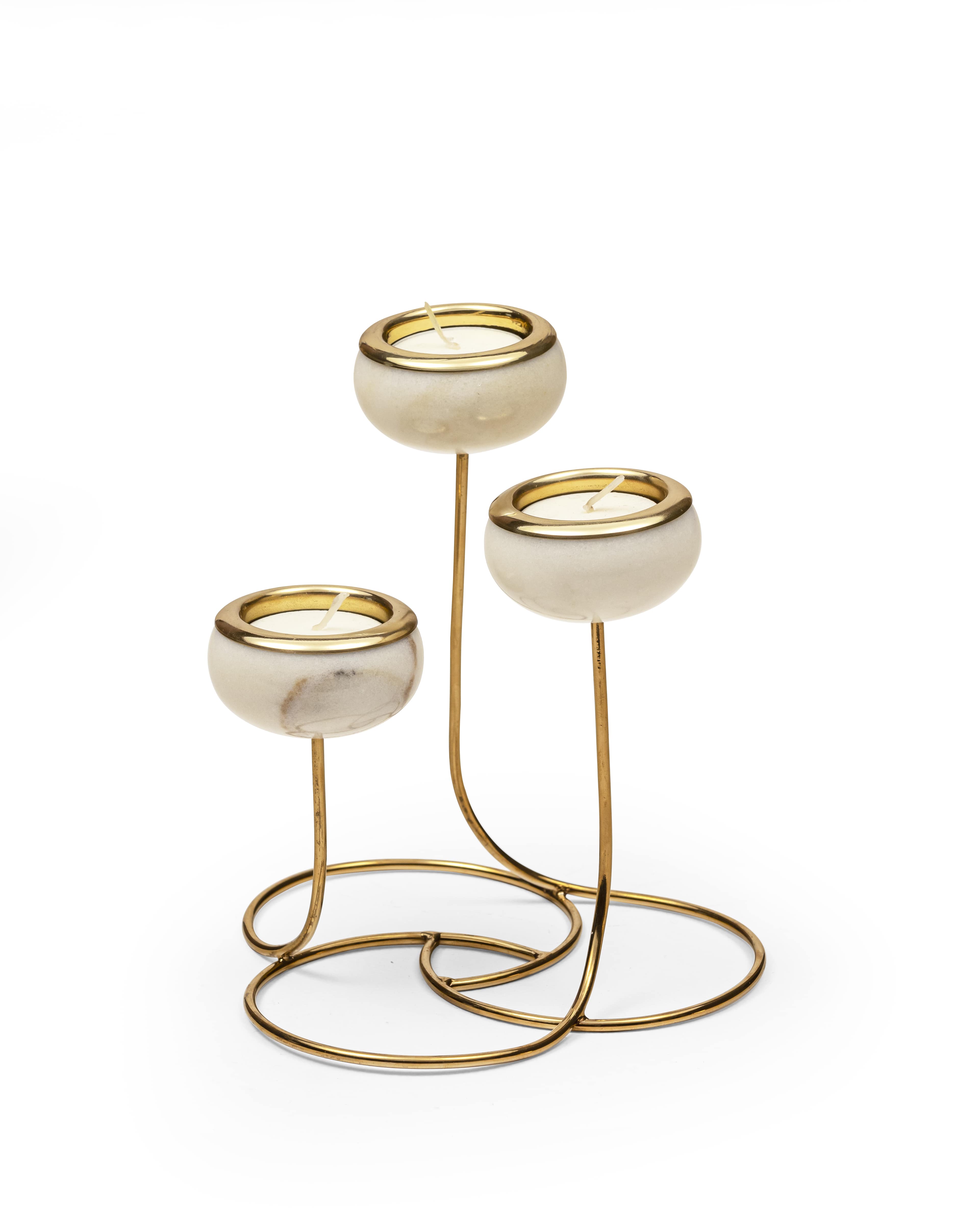 Trilight | Brass And White Marble