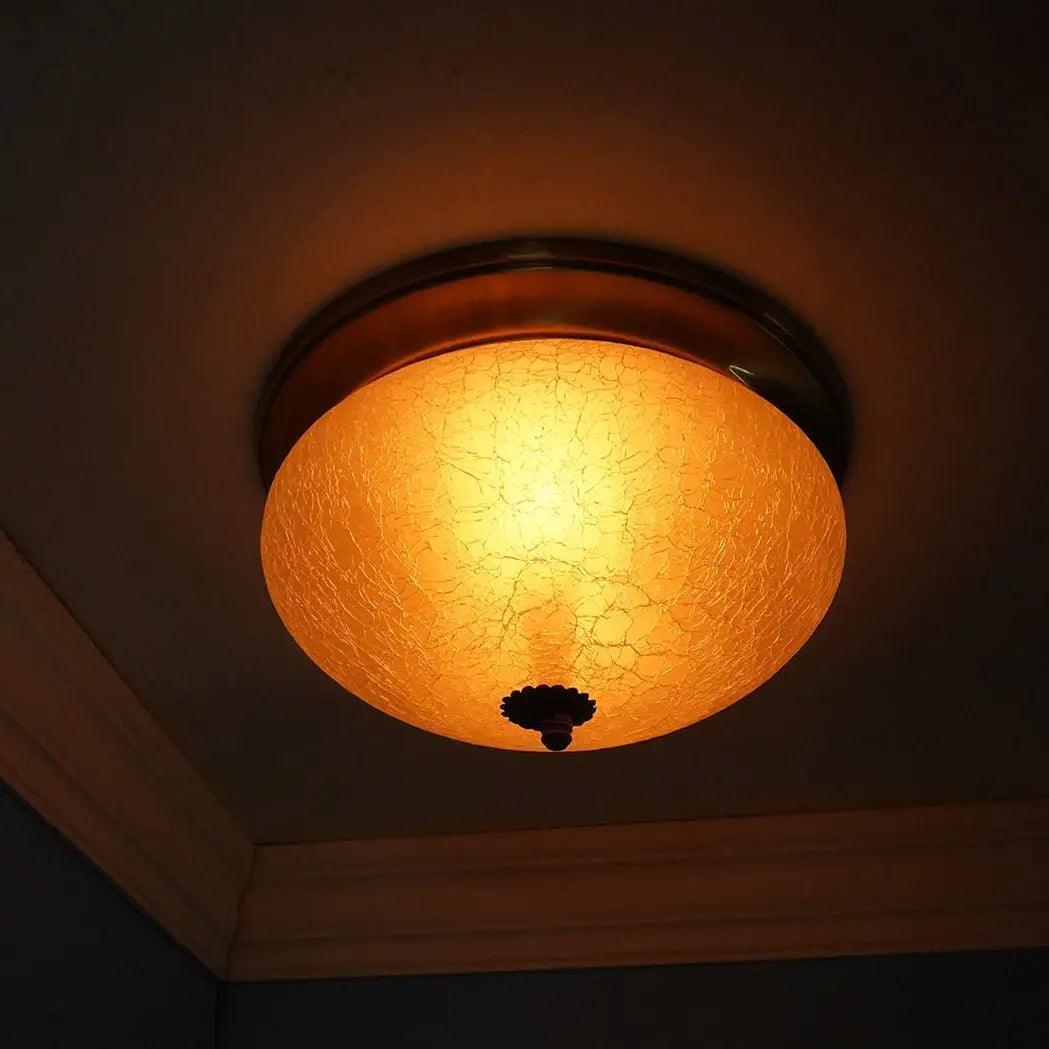 Brass and Glass Zenith Flush Mount Brass Ceiling Surface Light Lamp For Home Decor