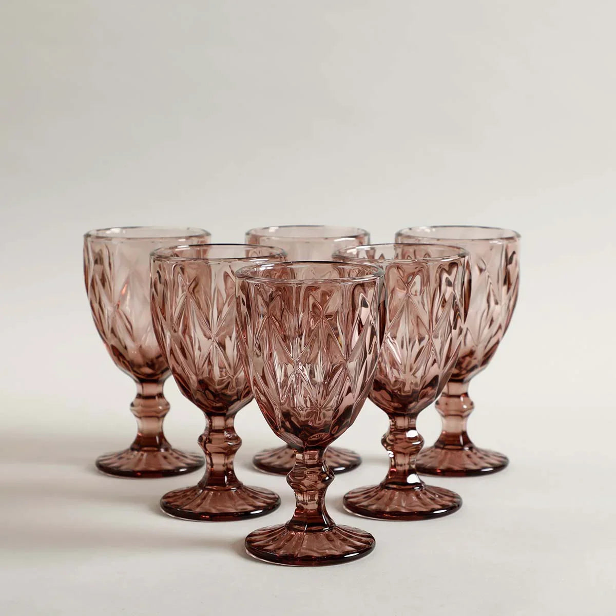 Jeniffer Purple Stem Glass Set Of 6