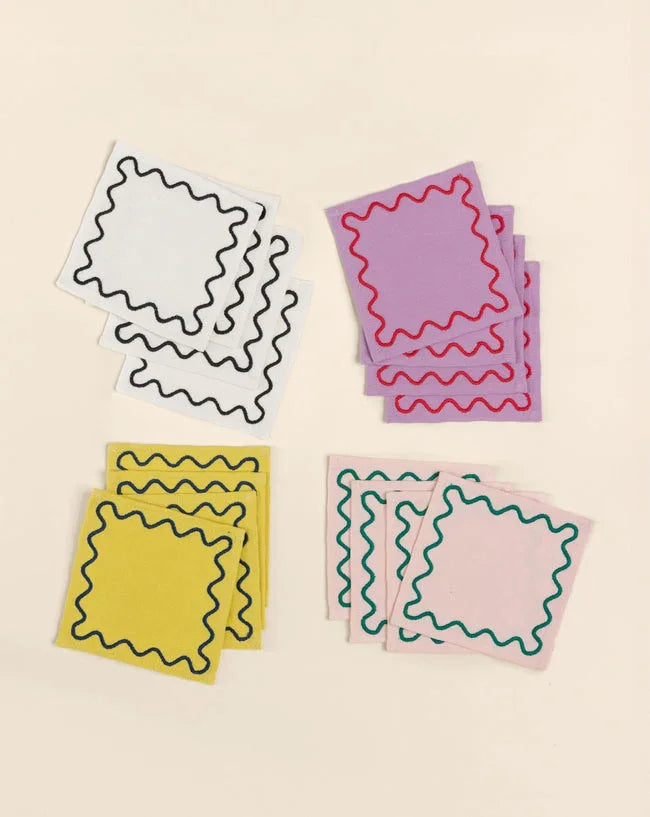 Embroidered Cocktail Napkins - Set of 4