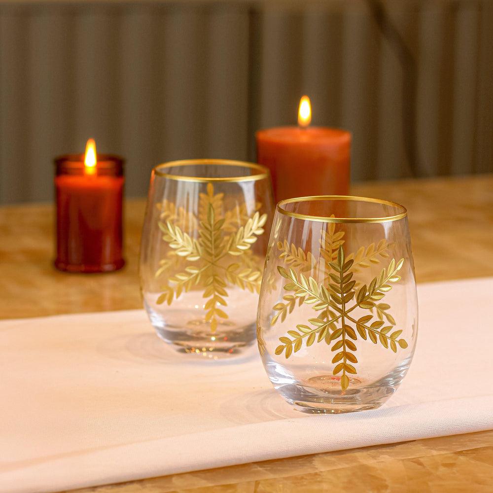 Paris Premium Drinking Glass Set of 4 | Luxury Gold Rim Whiskey Glasses