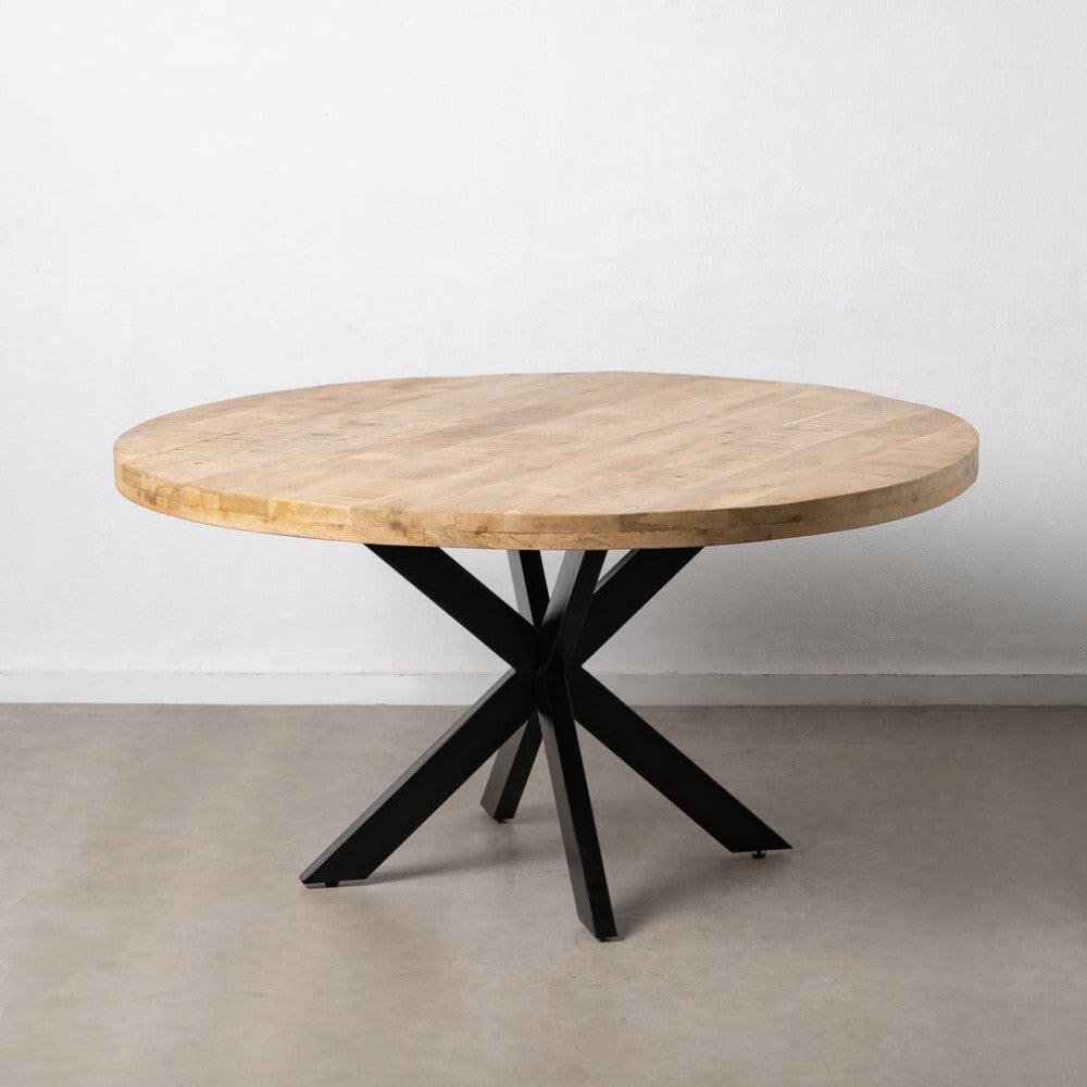 Canberra Rough Mango Wood Round Dining Table | Sheesham Wood