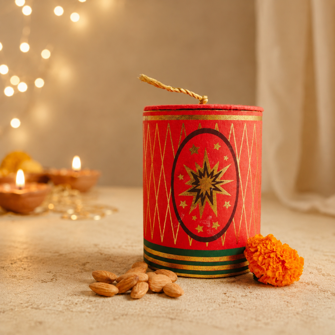 Ruby Glow Golden & White Festive Gift Basket