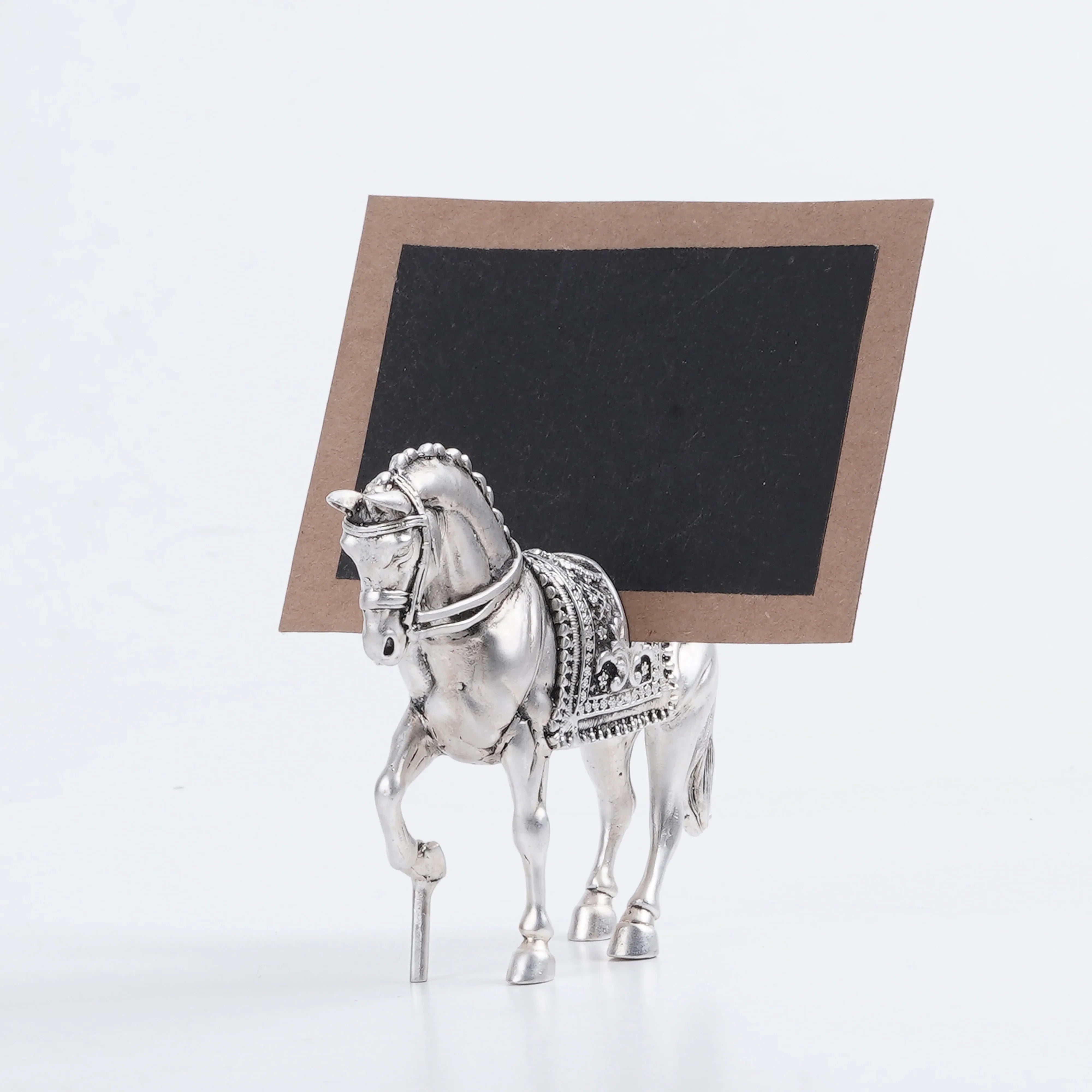 Silver Plated Brass Royal Horse Card Holder