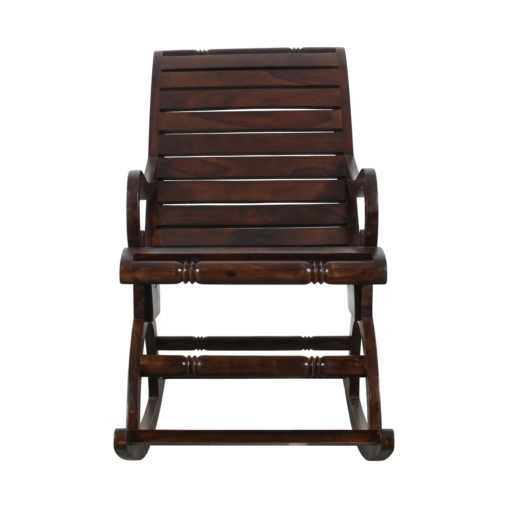 Wooden Rocking Chair | Classic Acacia Wood Rocker for Living Room & Porch | Comfortable Chair