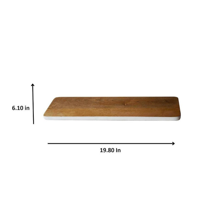 White Border Linear Chopping Board Cum Server