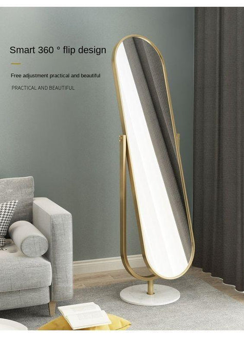 Adjustable Gold Flip Full Length Floor Standing Mirror with Marble Base| Floor Mirrors