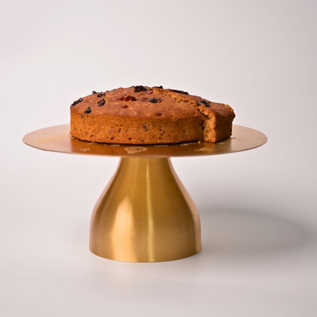 Pure Brass Cake Stand – Laser-Etched Hot Air Balloon Design | Luxury Dessert Stand for Parties, Weddings & Festive Serving