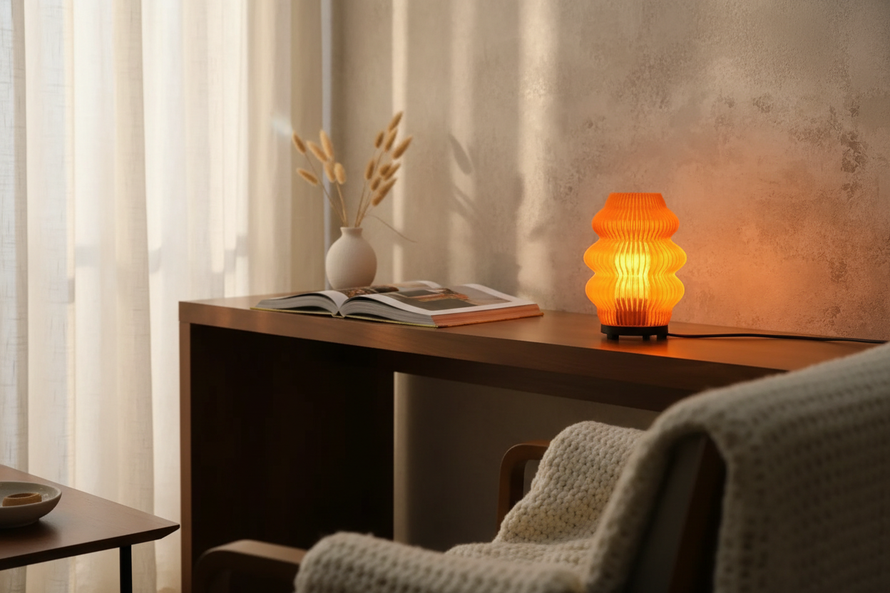 Noir ripple Table Lamp for Living Room | Night Lamp