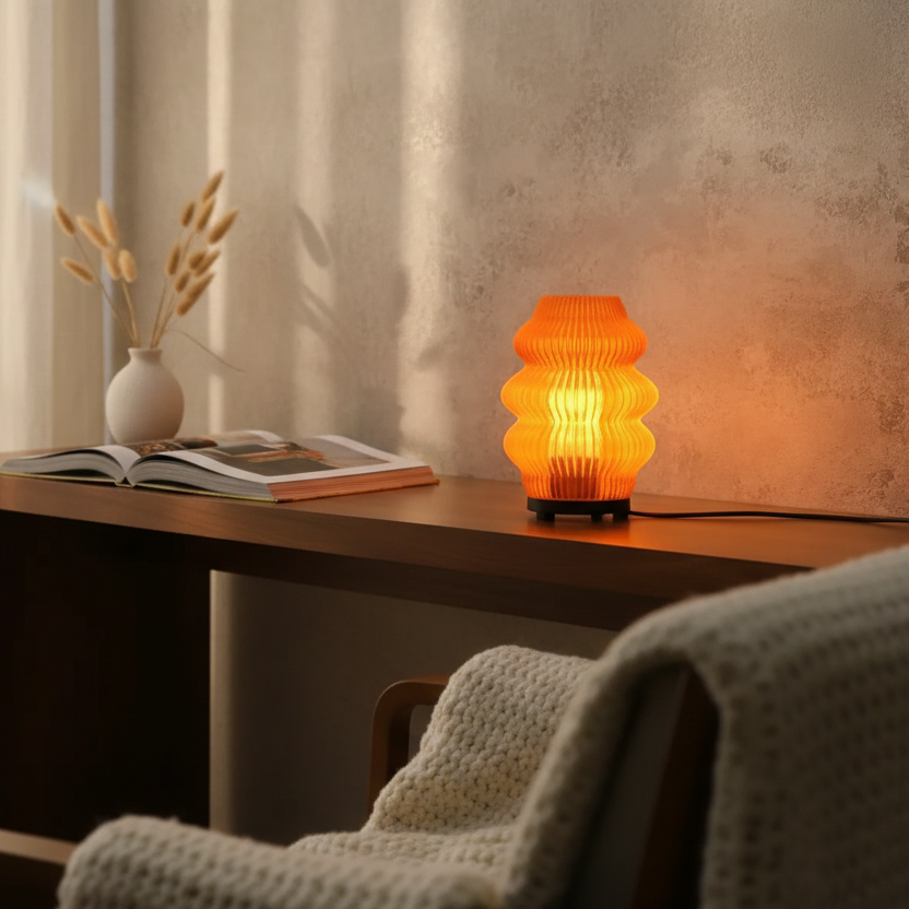 Noir ripple Table Lamp for Living Room | Night Lamp