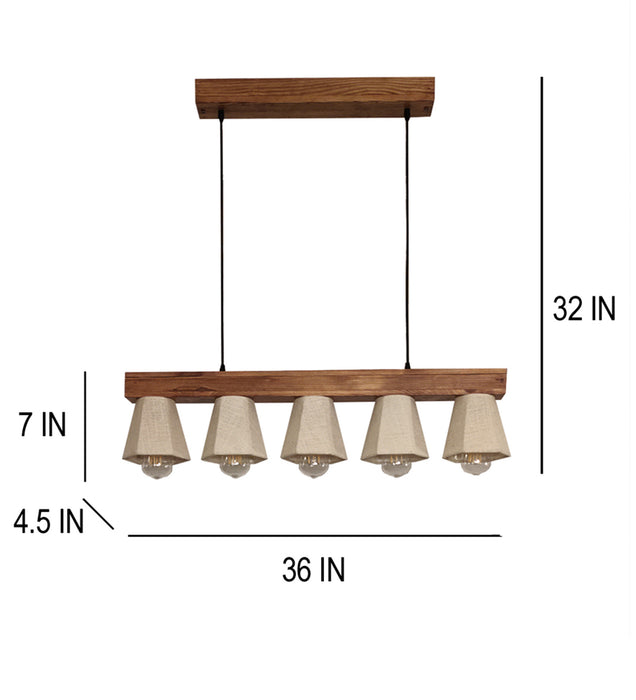 Hexa Brown Wooden 3 Series Hanging Lamp