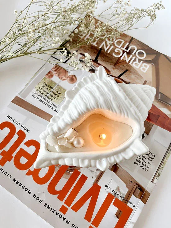 Concrete Conch Candle