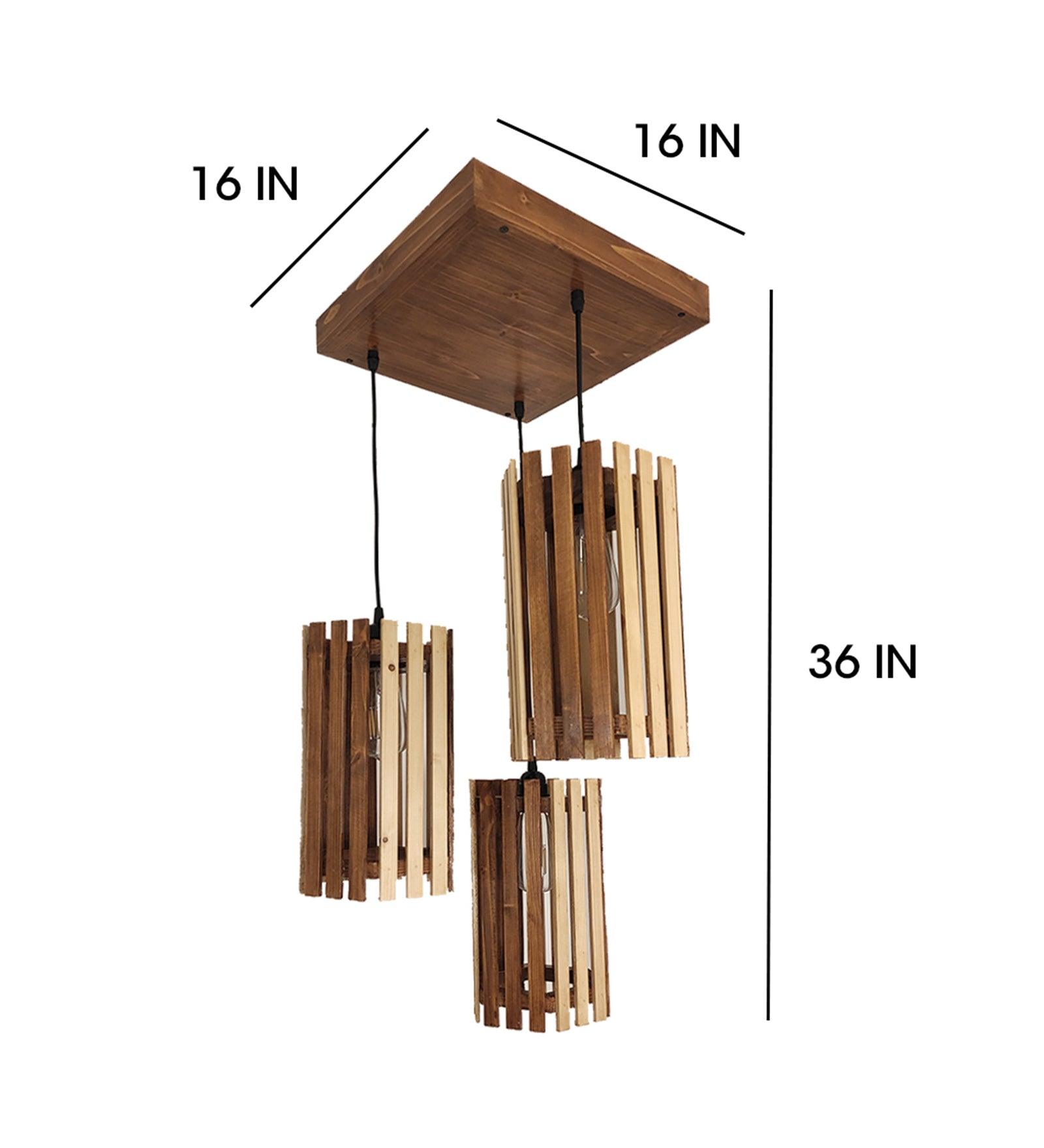 Hexa Beige & Brown Cluster Hanging Lamp