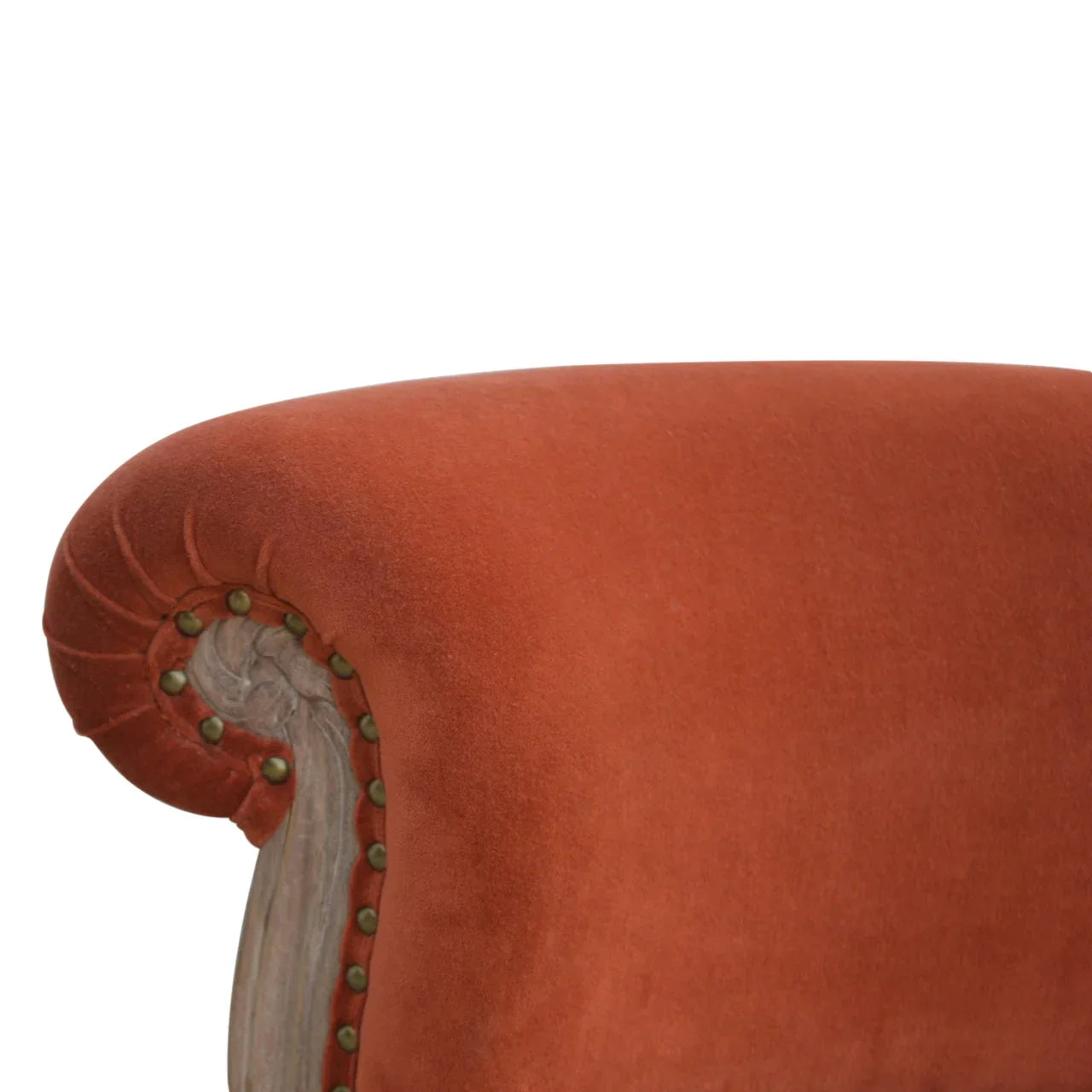 Copy of Velvet Accent Chair | Mango Wood Chair with Studded Design | Accent Chair for Living Room