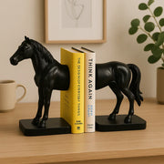 Premium Half Horse Resin Bookends | Heavy-Duty Decorative Book Holder for Shelves, Desks &amp; Tables | Artistic Book Holder