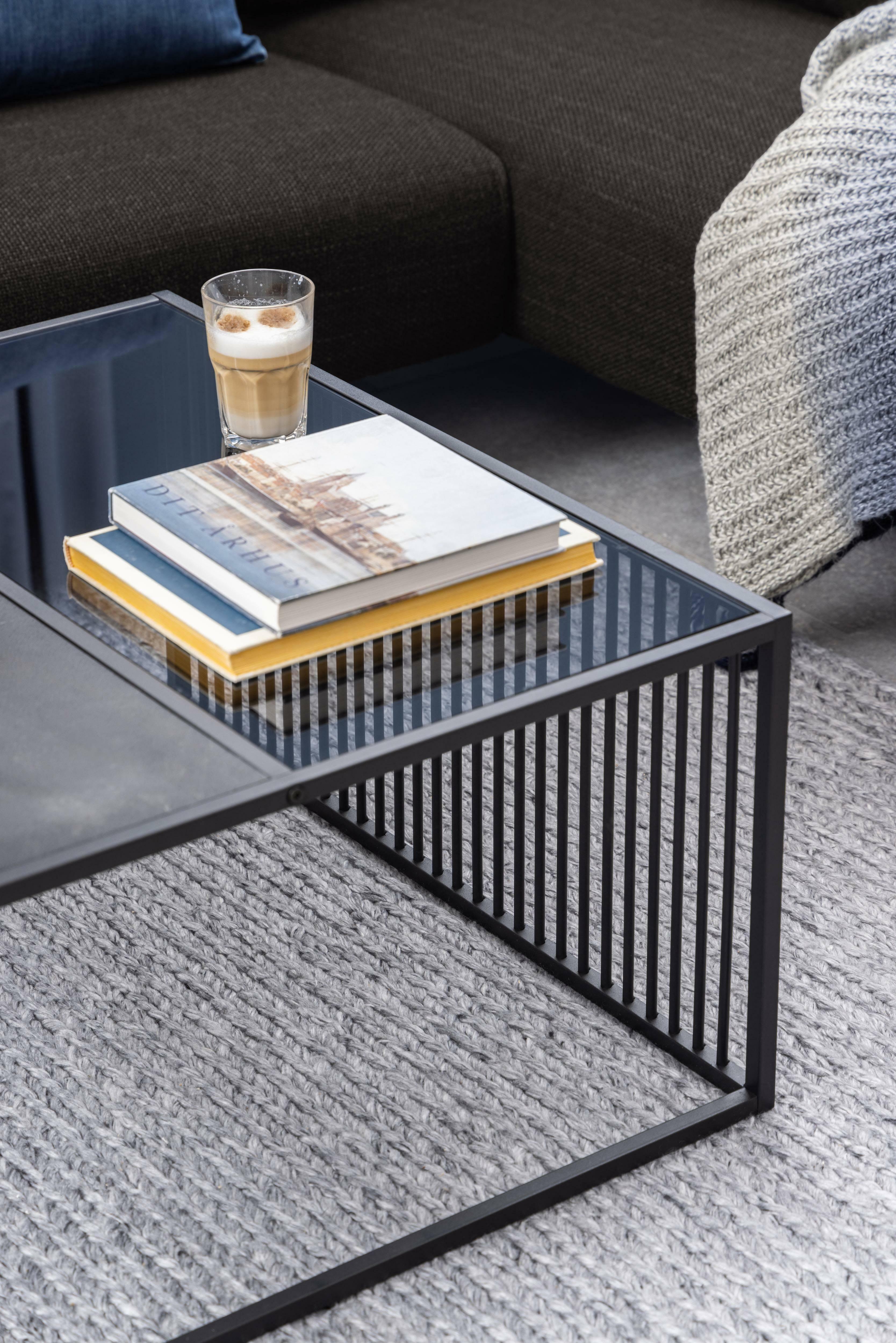 Quadrate Metal Coffee Table | Marble & Glass Center Table for Living Room | Tea Table