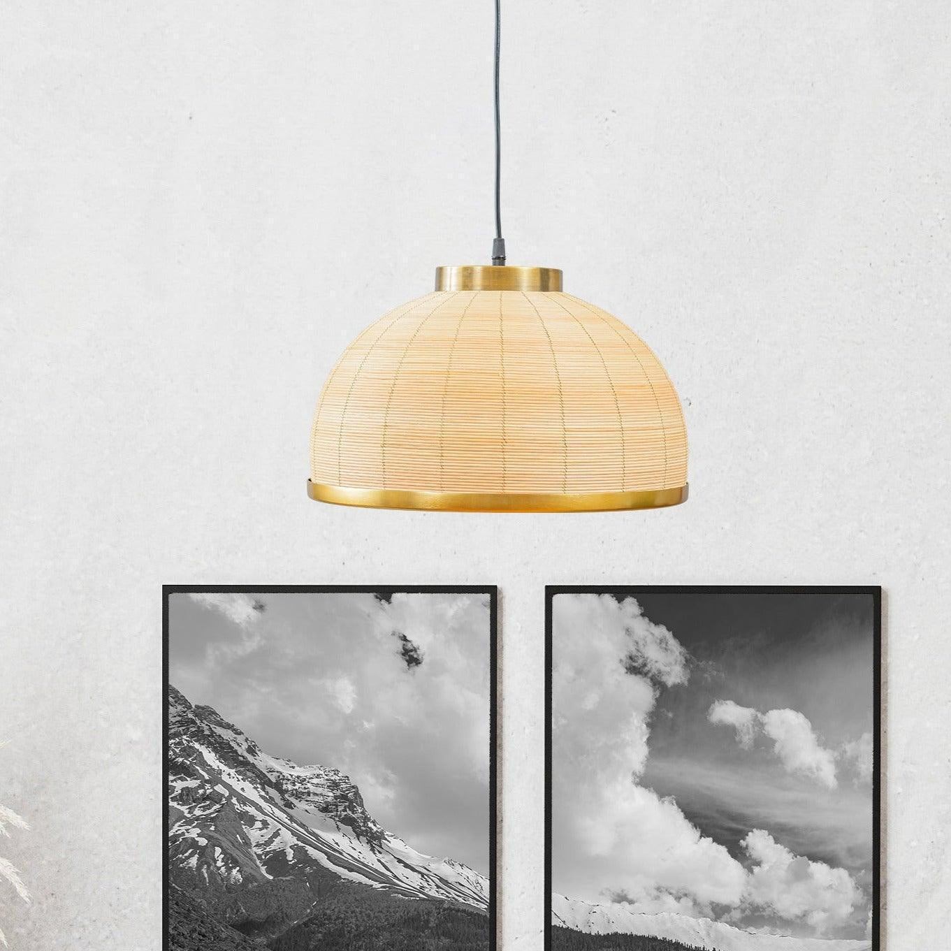 Hanley Metal Dome Pendant Light | Golden Hanging Lamp For Living Room & Home Decor