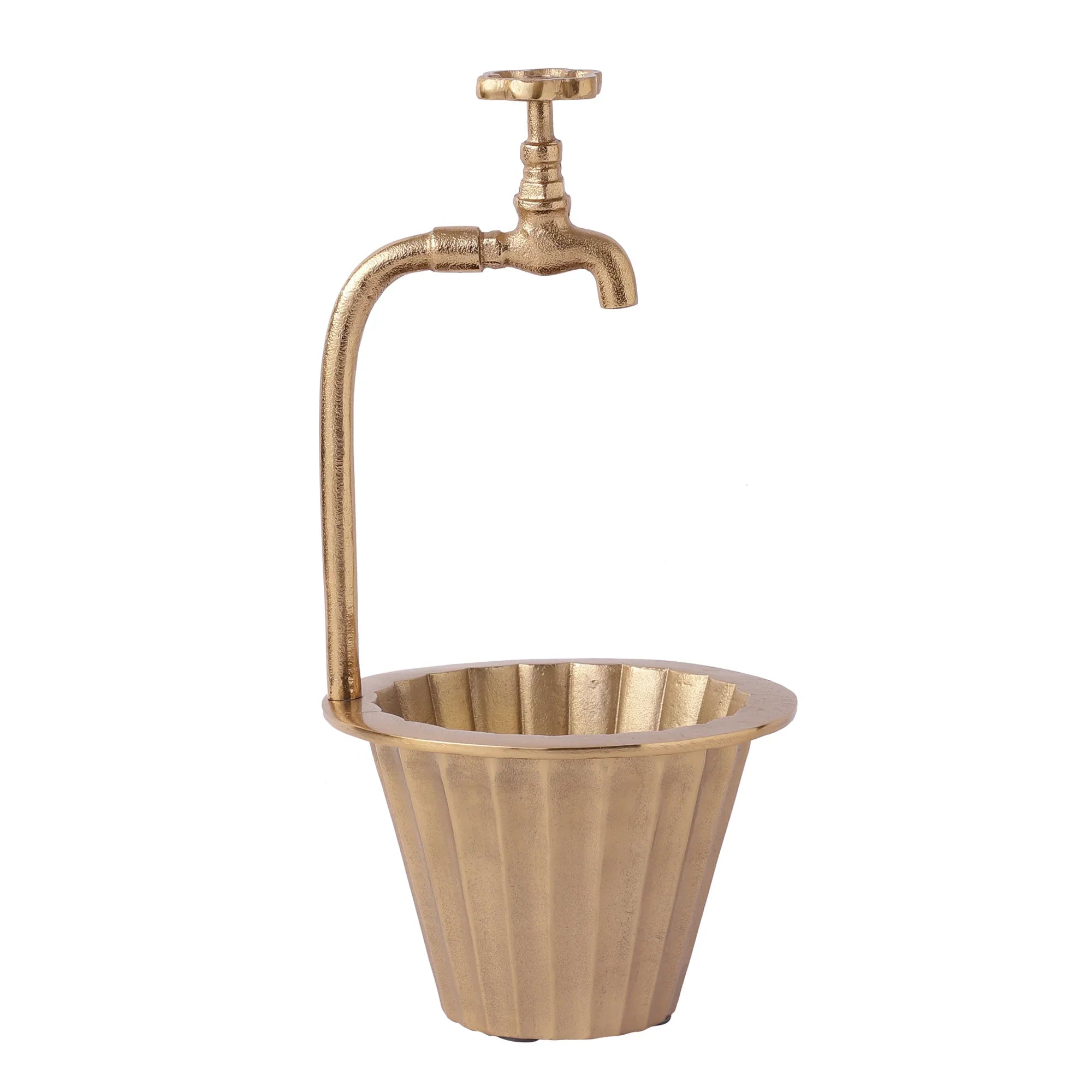 Luxurious Aluminium Nal Indoor Planter | Decorative Pot With Tap For Kitchen & Living Room Decor