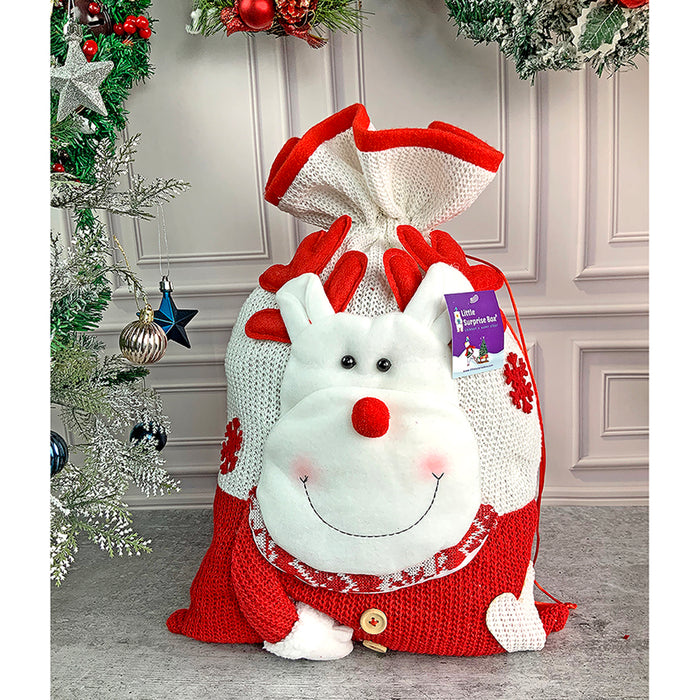 Knitted Christmas Sack for Christmas Gifts and Home Décor