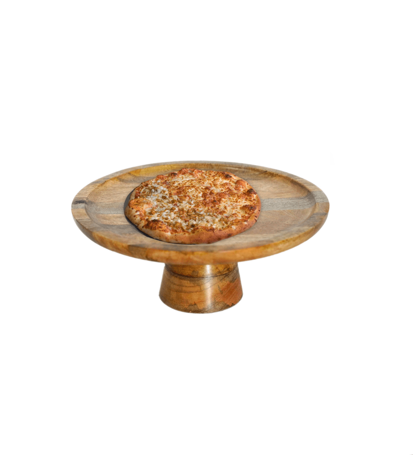 Wooden Rotating Cake Stand | Large Round Dessert & Pizza Platter for Cake Cutting & Serving
