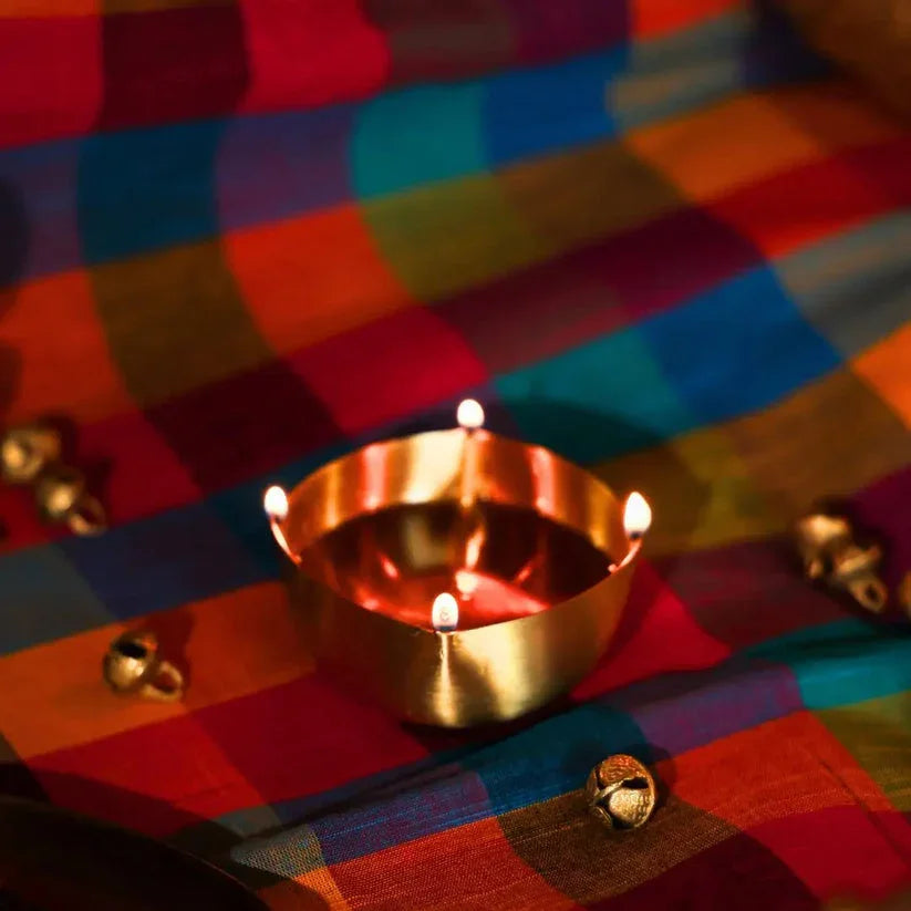 Pure Brass Diya with Matte Finish – Handcrafted Decorative Oil Lamp for Pooja & Festive Décor