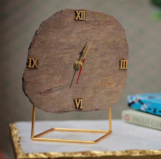 Peacock Slate Desktop Clock