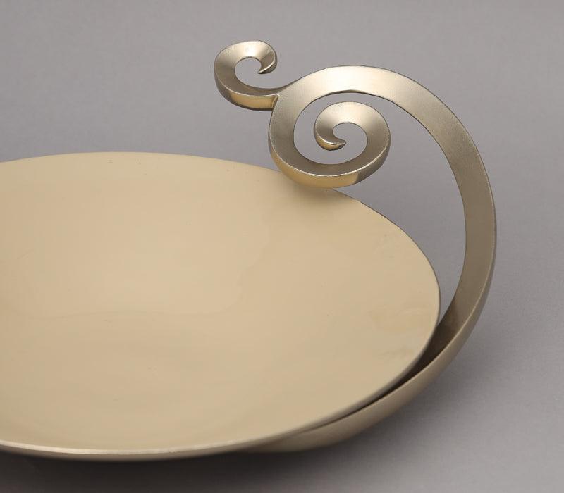Swirl Bowl | Matt Gold Finsihed with Cappuccino Enamel